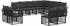 vidaXL Gartenlounge-Set 12-tlg. schwarz/dunkelgrau Polyester (3437805)