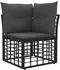 vidaXL Gartenlounge-Set 12-tlg. schwarz/dunkelgrau Polyester (3437805)