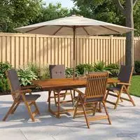 vidaXL 5-teiliges Garten-Esszimmer-Set Natur Massivholz Akazie