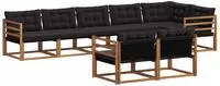 vidaXL Outdoor-Sofagarnitur 8 stk. Natur und Schwarz
