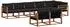 vidaXL Outdoor-Sofagarnitur mit Kissen, 8-tlg., natur und schwarz (3369567)
