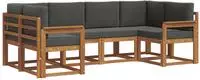 vidaXL Outdoor-Sofagarnitur 6 stk. Natur und Anthrazit