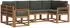 vidaXL Outdoor-Sofagarnitur mit Kissen, 6-tlg., natur/anthrazit (3366875)