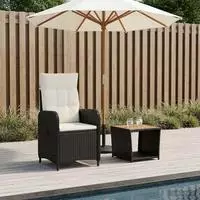 vidaXL Garten-Lounge-Set 2 stk. Schwarz und Cremewei&szlig;