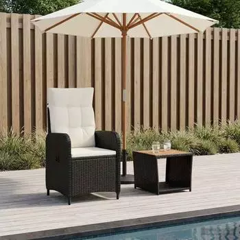 vidaXL Garten-Lounge-Set 2-tlg., schwarz und cremewei&szlig; (3422348)