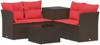 vidaXL Sofa Set 6 stk. Braun und Rot 55 x 55 x 37 cm