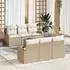 vidaXL Garten-Sofa-Set 7-teilig, Poly-Rattan, beige (3345931)