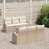 vidaXL Garten-Sofa-Set 7-teilig, Poly-Rattan, beige (3345931)