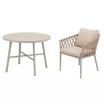 Greemotion Avola Gartenm&ouml;bel-Set, 5-teilig, Aluminium, taupe, inkl. Kissen