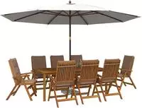 vidaXL 9-teilige Garten-Essgruppe Natur Massivholz Akazie
