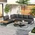 OKWISH Gartenlounge-Set 4-5 Personen, Metall, grau, 2 Couchtische, verstellbare Füße
