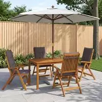 vidaXL Essgruppe f&uuml;r drau&szlig;en mit Sonnenschirm 6 stk. 4-Sitzer