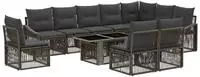 vidaXL Gartensofa-set 11 stk. Grau und Dunkelgrau Poly-Rattan