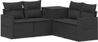 vidaXL Sofa Set 5 stk. Schwarz 179 x 179 x 85 cm Polyrattan und Stahl
