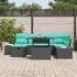 vidaXL Gartenlounge-Set 7-tlg. schwarz Poly-Rattan (3361215)