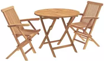 vidaXL Klappbares Bistro-Set 3-tlg. massives Teakholz