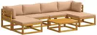vidaXL Sofa-Set 7 stk. Natur Massivholz Akazie