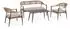 Bizzotto Jandia Gartenlounge-Set Aluminium Rattan, anthrazit/natur, 4 Personen