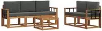 vidaXL Outdoor-Sofagarnitur 6 stk. Natur und Anthrazit