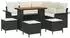vidaXL Gartensofa-Set 9-tlg., höhenverstellbar, schwarz, Poly-Rattan (3362140)