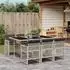LuxusKollektion Garten-Essgruppe 7-teilig, Poly Rattan, Glasplatte, hellgrau