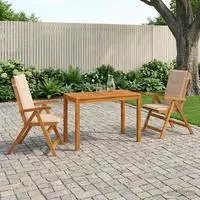vidaXL Garden Dining Set Natur Massivholz Akazie