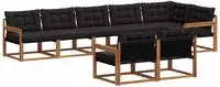 vidaXL Outdoor-Sofagarnitur 8 stk. Natur und Schwarz