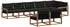 vidaXL Outdoor-Sofagarnitur mit Kissen, 8-tlg., natur/schwarz (3369571)