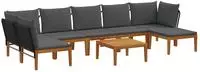 vidaXL 8 stk. Massives Akazienholz & Seil Natur