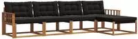 vidaXL Outdoor-Sofagarnitur 5 stk. Natur und Schwarz