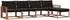 vidaXL Outdoor-Sofagarnitur mit Kissen 5-tlg., natur und schwarz (3369359)