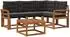 vidaXL Outdoor-Sofagarnitur mit Kissen 5-tlg., natur und schwarz (3368643)