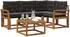 vidaXL Outdoor-Sofagarnitur mit Kissen 5-tlg., natur und schwarz (3368643)