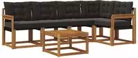 vidaXL Outdoor-Sofagarnitur 6 stk. Natur und Schwarz