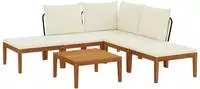 vidaXL 6 stk. Massives Akazienholz & Seil Natur