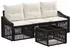 vidaXL Gartenlounge-Set 4-tlg. Poly-Rattan schwarz (3435925)