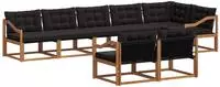 vidaXL Outdoor-Sofagarnitur 8 stk. Natur und Schwarz