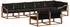 vidaXL Outdoor-Sofagarnitur mit Kissen, 8-tlg., natur und schwarz (3369587)