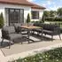 REDOM Gartenlounge-Set L-Form, 7 Personen, 237x65x79cm, Eisen, grau (mit WPC-Couchtisch)