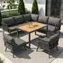REDOM Gartenlounge-Set L-Form, 7 Personen, 237x65x79cm, Eisen, grau (mit WPC-Couchtisch)