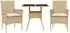 vidaXL 3-tlg. Garten-Essgruppe mit Kissen, Poly Rattan und Glas, beige (3278707)