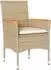 vidaXL 3-tlg. Garten-Essgruppe mit Kissen, Poly Rattan und Glas, beige (3278707)