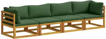 vidaXL Garten-Loungeset 4-tlg. Akazien-Massivholz, natur