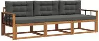 vidaXL Outdoor-Sofagarnitur 3 stk. Natur und Anthrazit