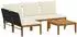 vidaXL Gartenlounge-Set 5-tlg. Akazienholz & Naturseil