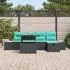 vidaXL Gartenlounge-Set 6-tlg. schwarz Poly-Rattan (3361205)