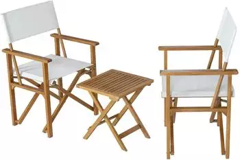 casa.pro Capistrello Bistro-Set 3-tlg. Eukalyptusholz weiß