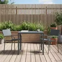 vidaXL Gartenm&ouml;bel Set 3 stk. Anthrazit Stahl