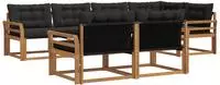 vidaXL Outdoor-Sofagarnitur 7 stk. Natur und Schwarz