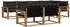 vidaXL Outdoor-Sofagarnitur 7-tlg. mit Kissen, natur und schwarz (3369555)